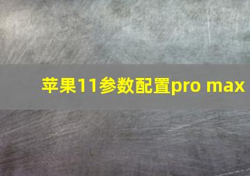 苹果11参数配置pro max